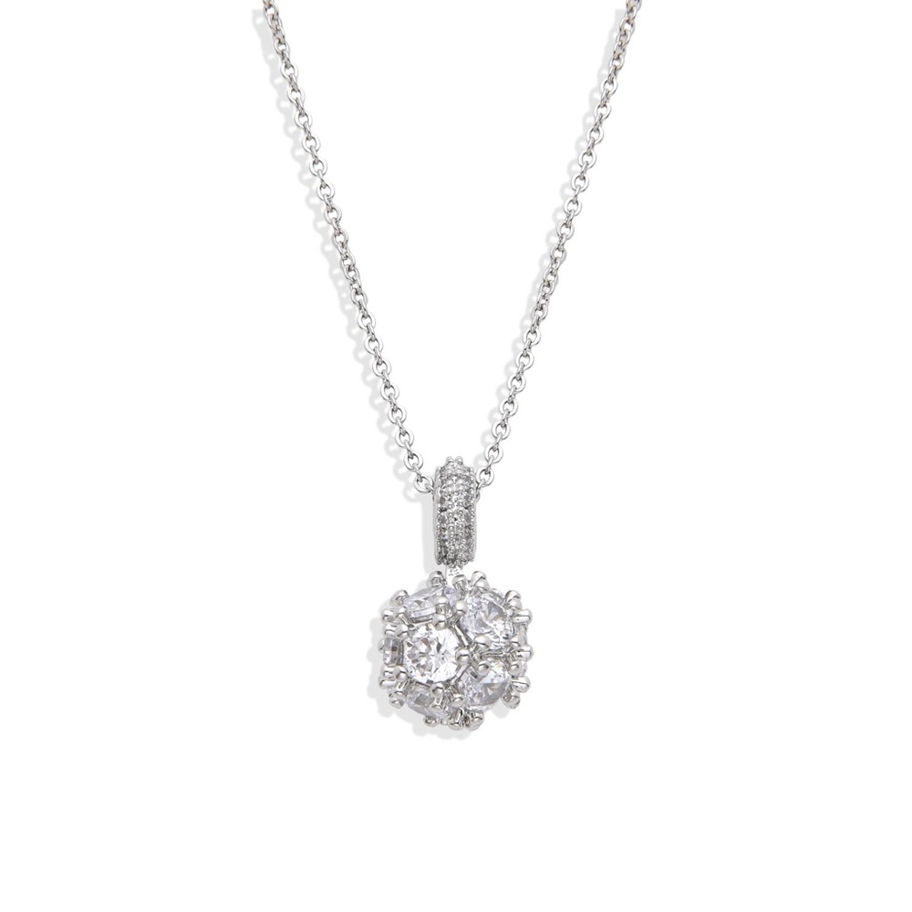 Silver pendant spike ball necklace